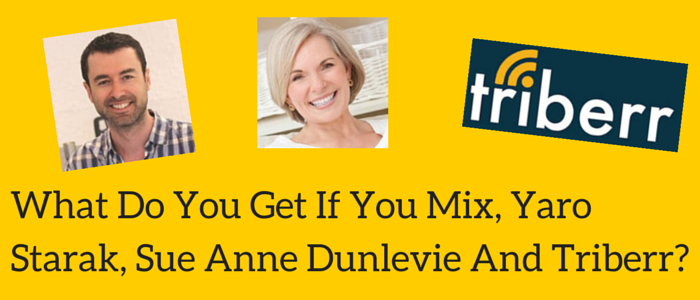 What Do You Get If You Mix Yaro Starak, Sue Anne Dunlevie And Triberr?